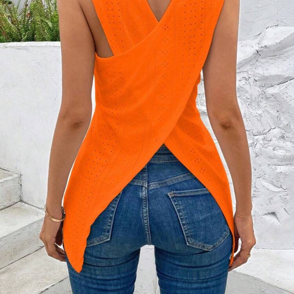 SHEIN Vibrant Orange Tank Top